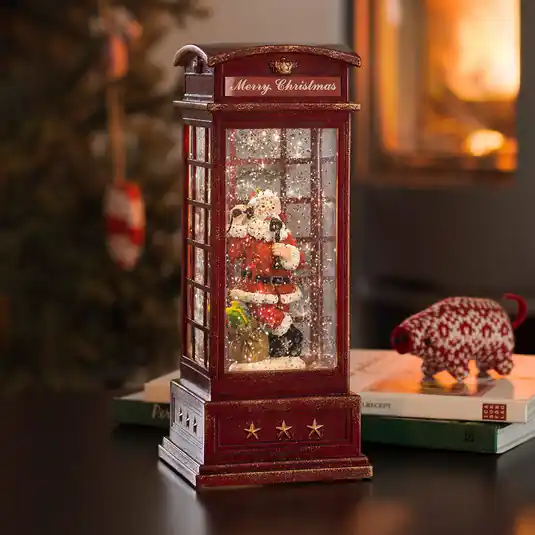 Lampada a LED Cabina telefonica con Babbo Natale Offerta Speciale