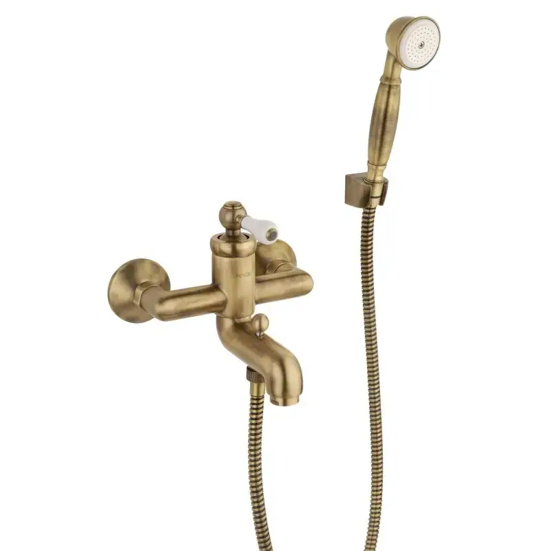 Mezclador de bañera en color bronce antiguo completo con set de ducha Piralla Como 0TOF3002A21 Spedito Oggi