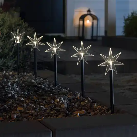 LED da esterni a stella, 5 luci, con picchetto A Buon Prezzo