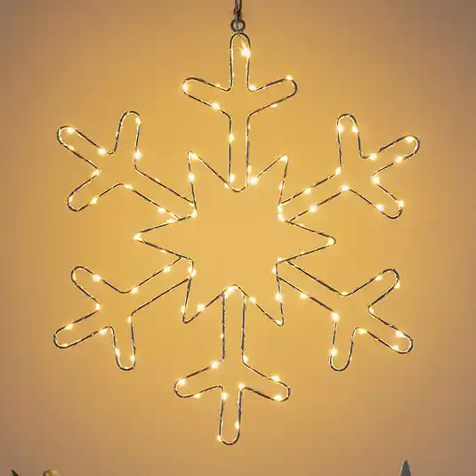 Compra Oggi Stesso Lampada LED decorativa fiocco di neve argento