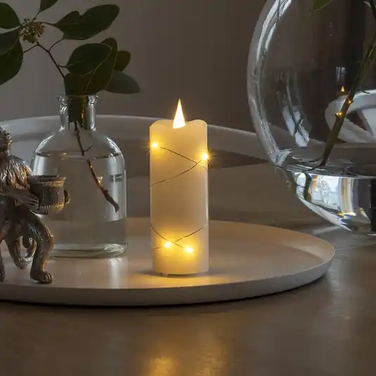 Vendita Finale Candela LED di cera colore di luce ambra 12,7 cm