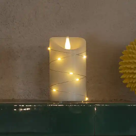 Candela LED di cera bianca Colore di luce bianco caldo 17,8 cm Prezzo Conveniente