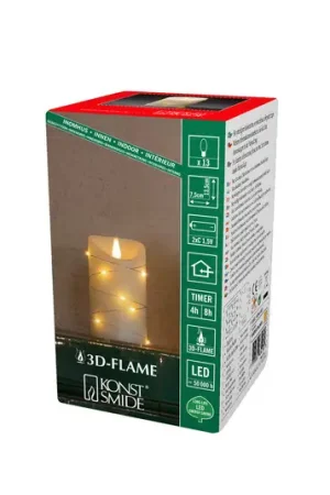 Candela LED di cera crema Colore di luce ambra Altezza13cm Non Perdere