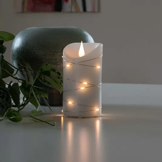 A Buon Prezzo Candela LED di cera bianca Colore di luce bianco caldo 13,5 cm