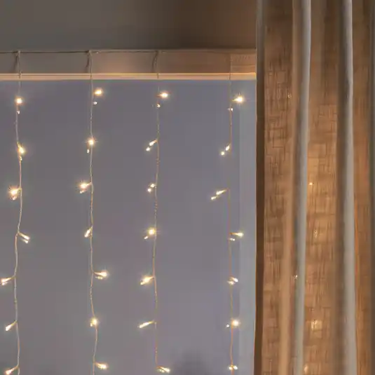 Tenda luminosa LED, 120 luci, bianco caldo Consegna Rapida