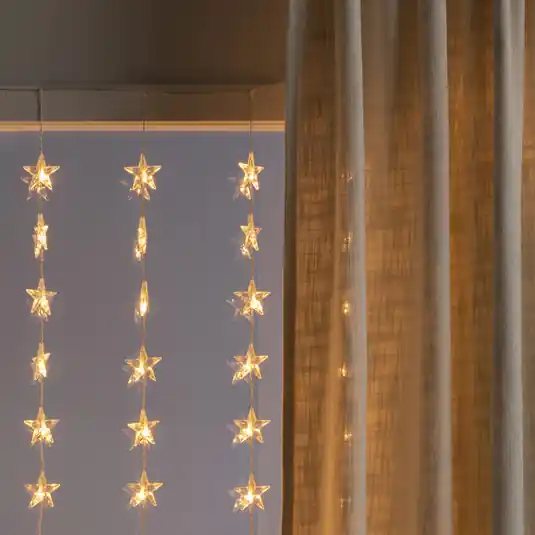 Prezzo Conveniente Tenda luminosa LED stelle 120 luci, ambra