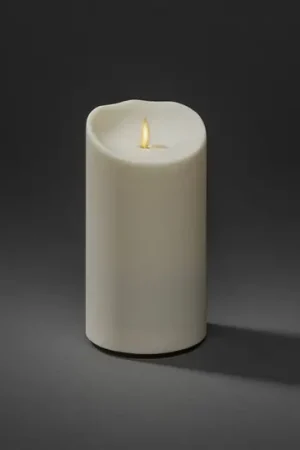 Candela decorativa a LED IP44 bianco crema fusa 18,4 cm Offerta