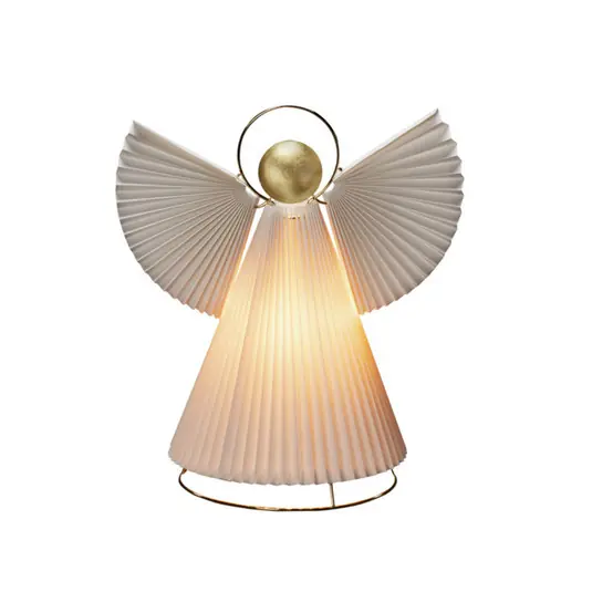 Lampada decorativa in carta E14 bianco/ottone 36 cm Consegna Rapida