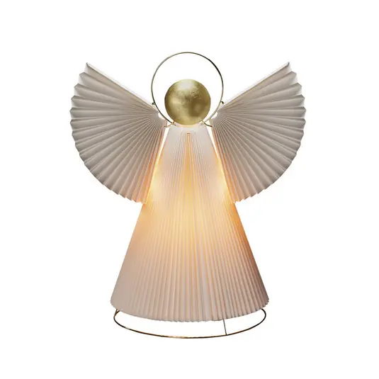 Lampada decorativa in carta E14 bianco/ottone 54 cm Reso Gratuito