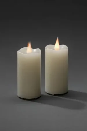 Candela LED cera crema colore luce ambra Ø5cm 2x Ultima Occasione