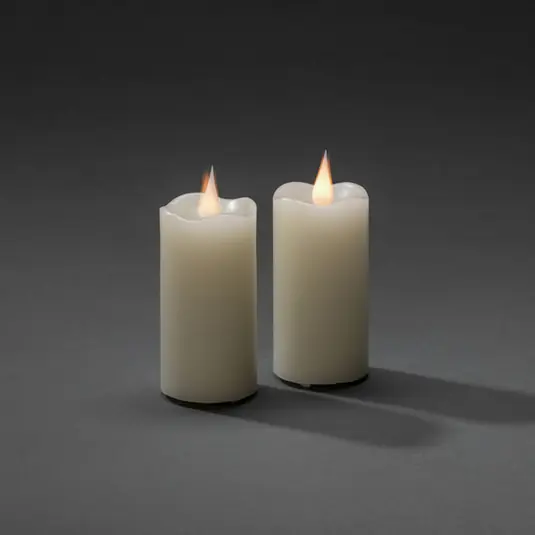 Candela LED cera crema colore luce ambra Ø5cm 2x Ultima Occasione