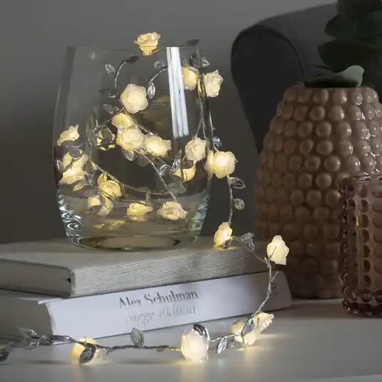 Affare Ghirlanda luminosa decorativa a LED con foglie e fiori, 25 luci