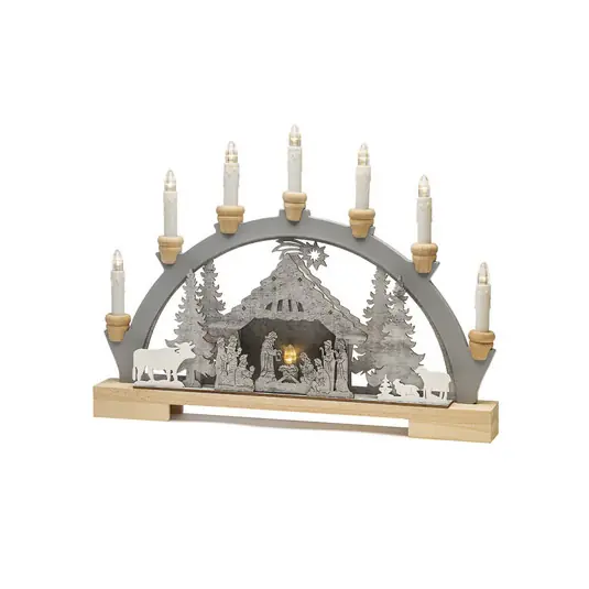 Sconto Arco luminoso LED presepio in legno, a batteria