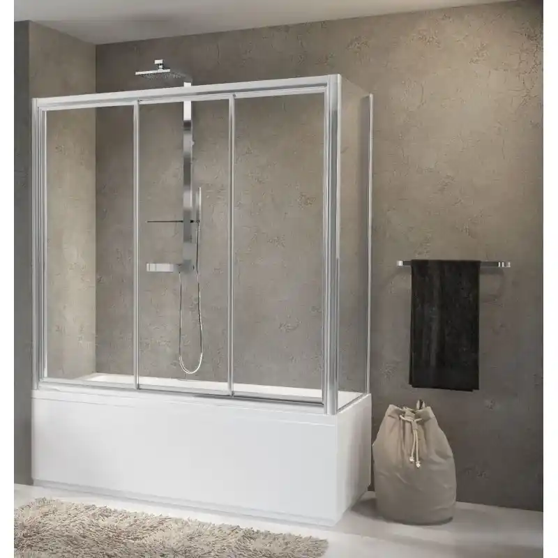 Soddisfatti O Rimborsati Mampara de bañera con apertura 1 puerta corredera y 1 línea fija Novellini Aurora 2PV4