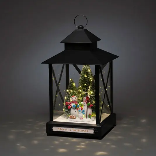 Lanterna LED pupazzi di neve nero IP44 42cm Offerta