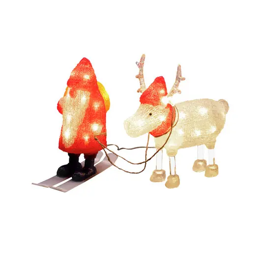 Spedito Oggi Lampada LED deco Babbo Natale e renna IP44