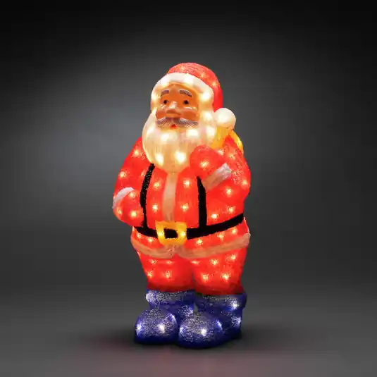 Figura LED Babbo Natale variopinto IP44 alta 55 cm Saldi