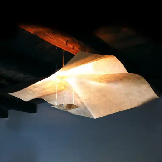 Nuovo Arrivo Lampada a sospensione Crash 150 cm, oro in foglia
