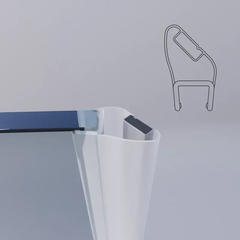 Junta magnética vertical transparente para mamparas de ducha Novellini R10BNMOA1-TR Compra Adesso