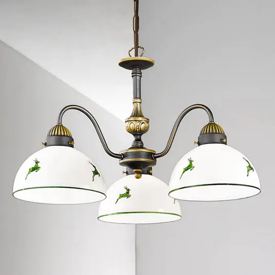 KOLARZ Nonna - sospensione, 3 luci, bianco-verde Occasione