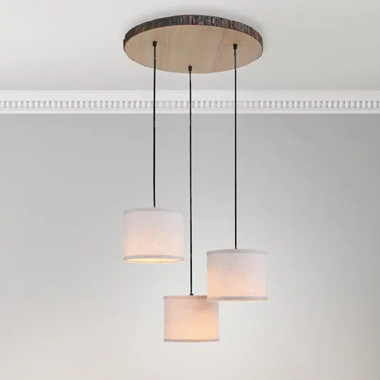 Novità Lampada a sospensione Bark, 3 luci, rondò