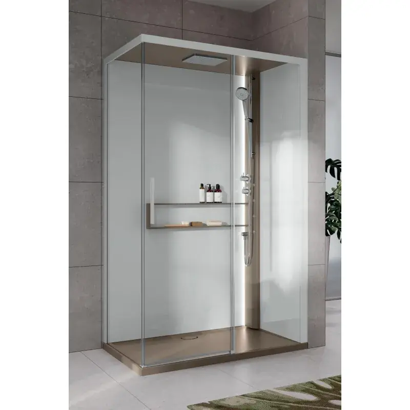 Offerta Del Giorno Cabina de ducha 120 x 80 versión derecha con apertura de hidromasaje 1 puerta corredera Novellini Glax 2 2P G222P120DT1-1TU