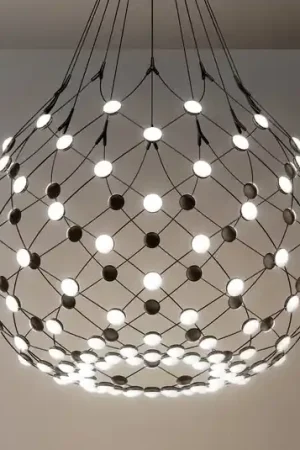 Luceplan Mesh sospensione lunga 2 m Ø 80 cm Sconto