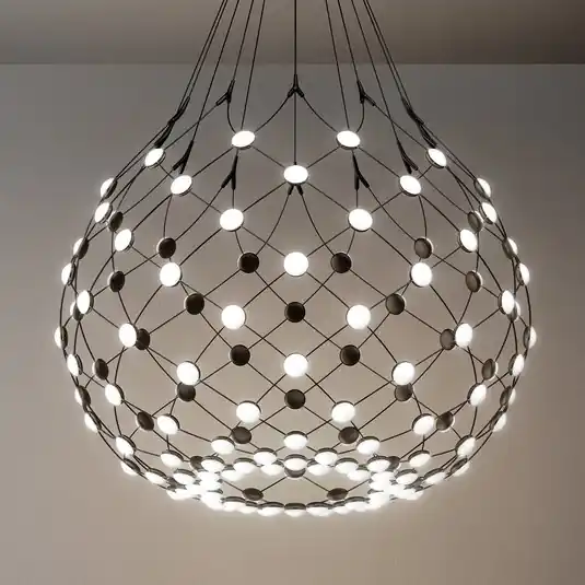 Luceplan Mesh sospensione lunga 2 m Ø 80 cm Sconto