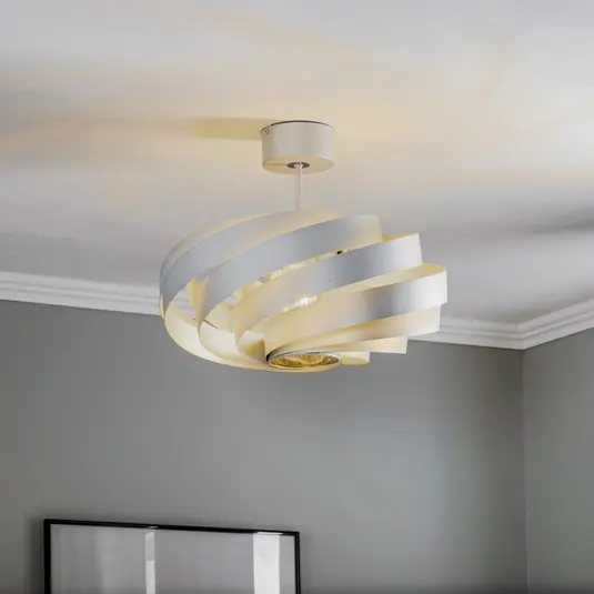 Plafoniera Vento, colore alluminio, Ø 50 cm, metallo Scelto Dai Clienti