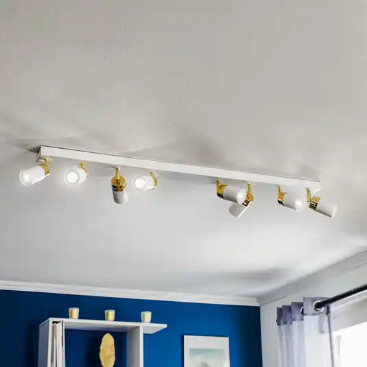 Faretto da soffitto Rondo bianco/oro 8 luci Consegna Rapida