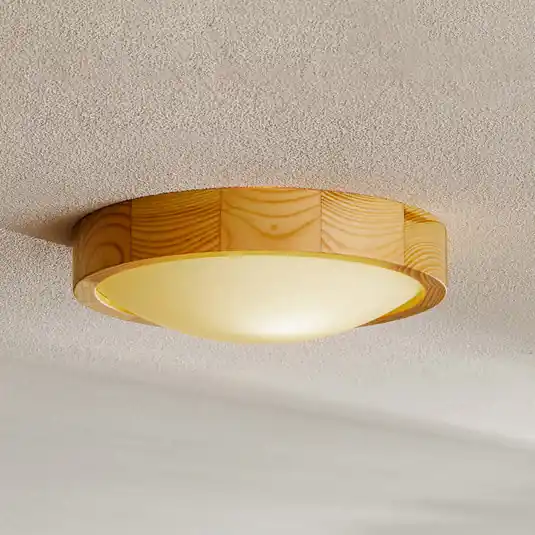 Subito Disponibile Envostar Zeus plafoniera in legno, pino, Ø27cm