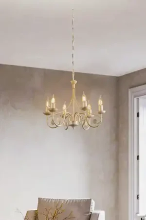 Lampadario Ayleen a 6 luci, 1 livello, bianco A Buon Prezzo