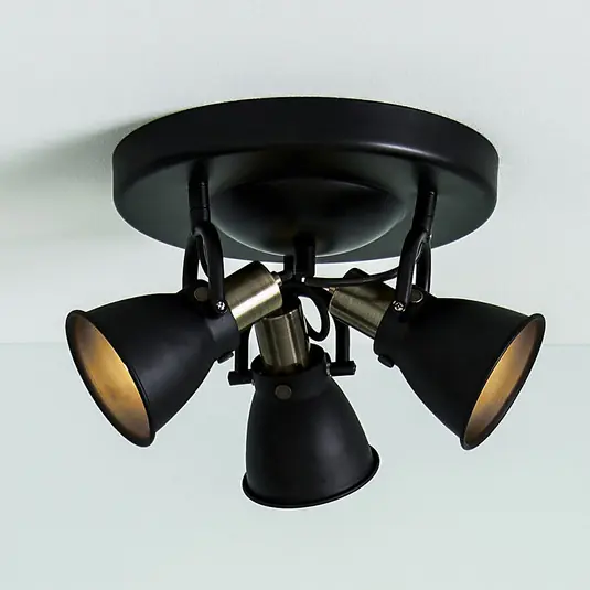 Plafoniera Alton in nero, spot regolabili Promozione