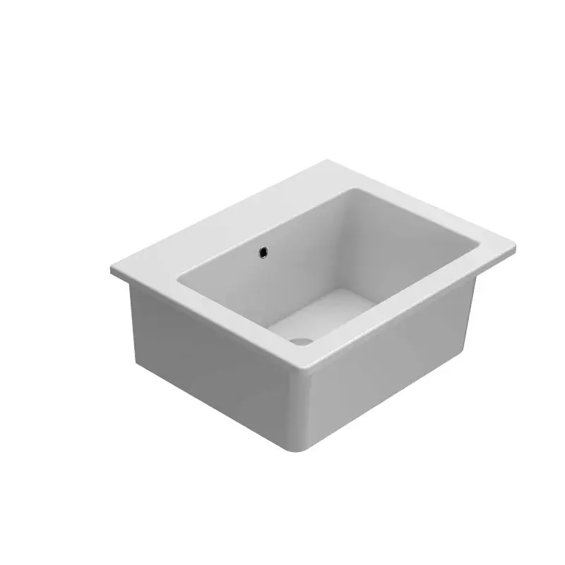 Lavabo de cerámica con lavabo alto y escurridor 60.50 Globo Forty3 FO063BI Occasione Imperdibile