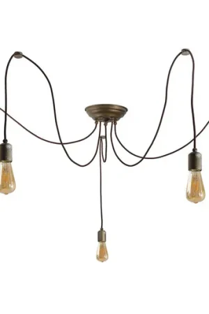 Lampada a sospensione Allen, ottone antico, a 5 luci Sconto