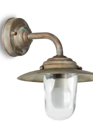 Applique Chalet H 26cm ottone anticato/trasparente Prezzo Scontato