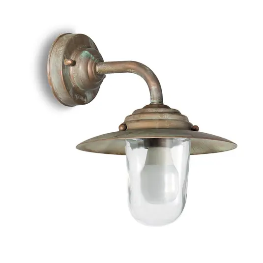 Applique Chalet H 26cm ottone anticato/trasparente Prezzo Scontato