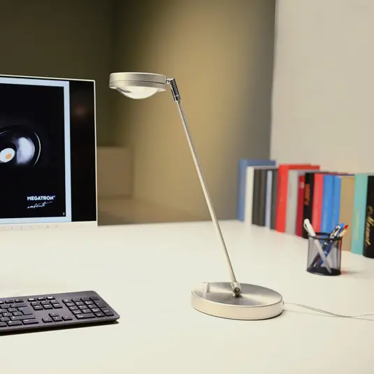 Offerta Limitata MEGATRON Ottica Lampada LED da tavolo con dimmer, titanio