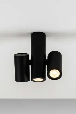 Spedito Oggi Milan Kronn spot da soffitto 3 luci nero