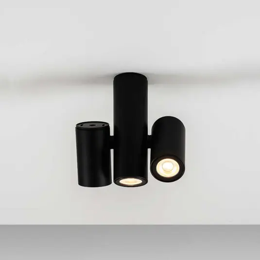 Spedito Oggi Milan Kronn spot da soffitto 3 luci nero
