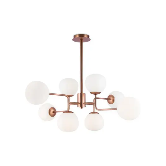 Spedizione Espresso Maytoni lampadario Erich, ottone rosé, vetro/metallo a 8 luci