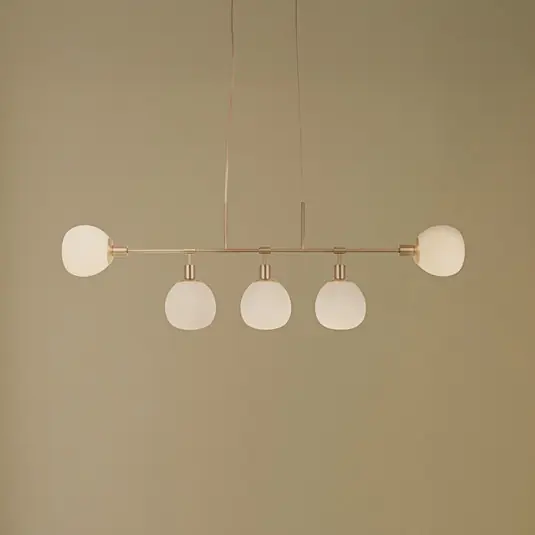 Compra Online Maytoni lampada a sospensione Erich, ottone rosé, vetro/metallo, a 5 luci