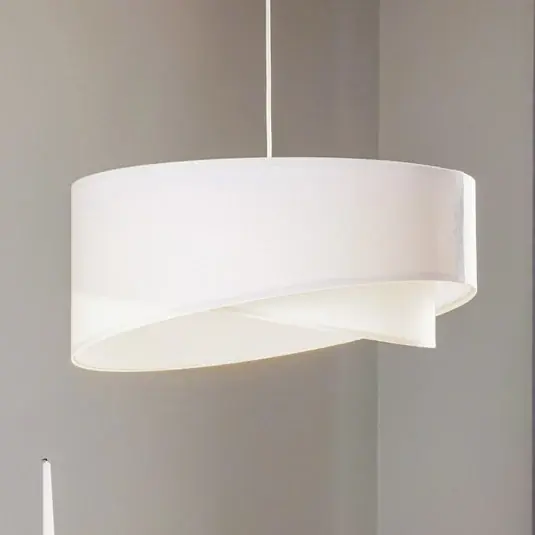 Saldi Lampada a sospensione Vivien in velluto bianco