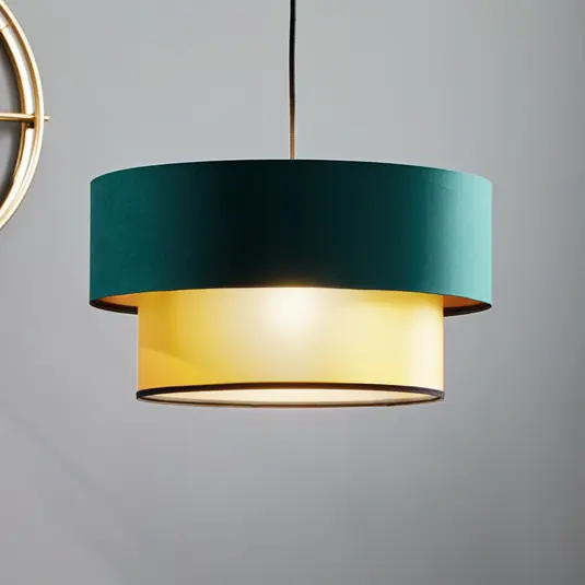 Saldi Lampada a sospensione Dorina, verde/oro Ø 40 cm