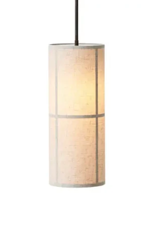 Lampada a sospensione Audo Hashira in lino, Ø18 cm, naturale Reso Gratuito