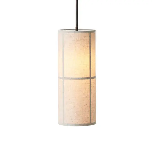 Lampada a sospensione Audo Hashira in lino, Ø18 cm, naturale Reso Gratuito