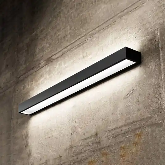 Pagamento Sicuro Applique a LED Mera, larghezza 80 cm, nero, 4000K