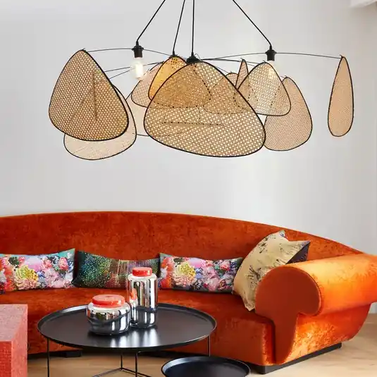Prezzo Conveniente MARKET SET Lampada a sospensione Screen XXL, 90 cm, naturale, rattan