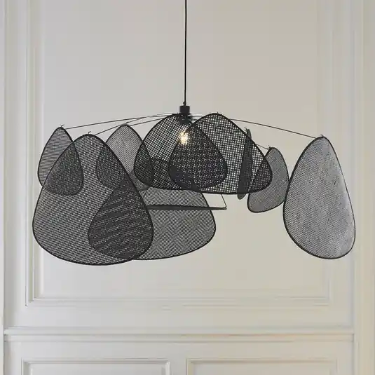 MARKET SET Lampada a sospensione Screen XL, 60 cm, nera, rattan Offerta