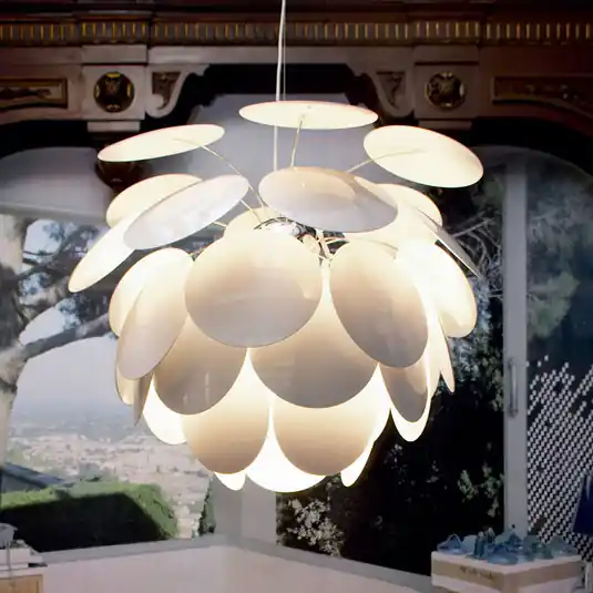 Saldi Lampada a sospensione MARSET Discocó Ø 88 cm bianca